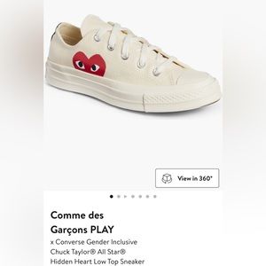 🖤✨Brand New Comme de Garçons PLAY x Chuck Taylor Hidden Heart Low Top sneaker🖤